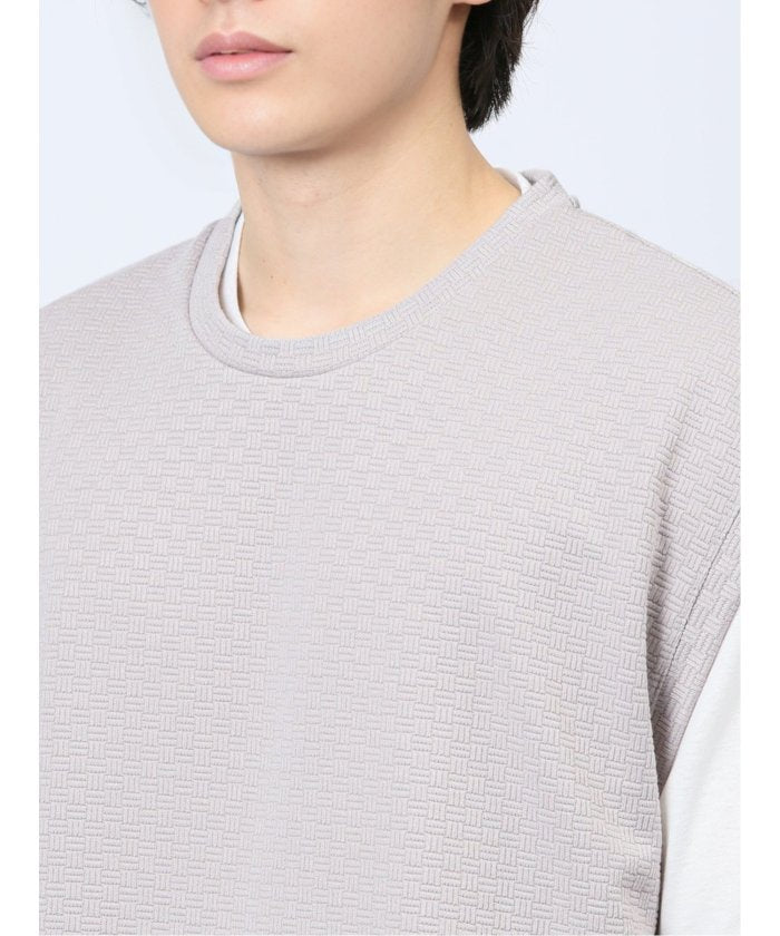 エムエフエディトリアル m.f.editorial クルーネックベスト&半袖Tシャツ アンサンブル メンズ Tシャツ カットソー カジュアル インナー トップス ギフト プレゼント （青） 青