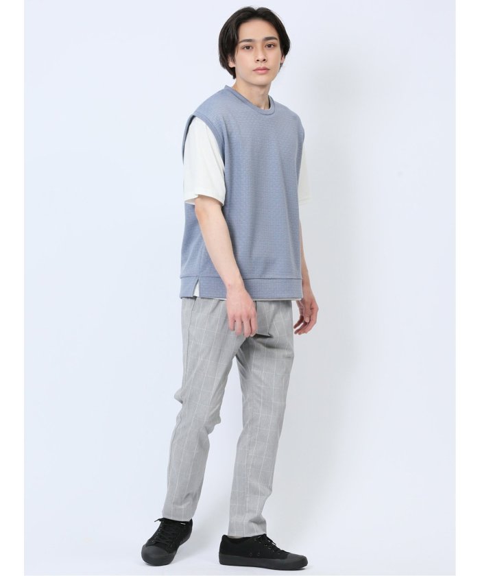 エムエフエディトリアル m.f.editorial クルーネックベスト&半袖Tシャツ アンサンブル メンズ Tシャツ カットソー カジュアル インナー トップス ギフト プレゼント （青） 青