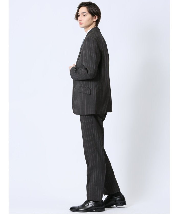 エムエフエディトリアル m.f.editorial ウール混 レギュラーフィット 2ボタン2ピーススーツ ストライプグレー （グレー） グレー
