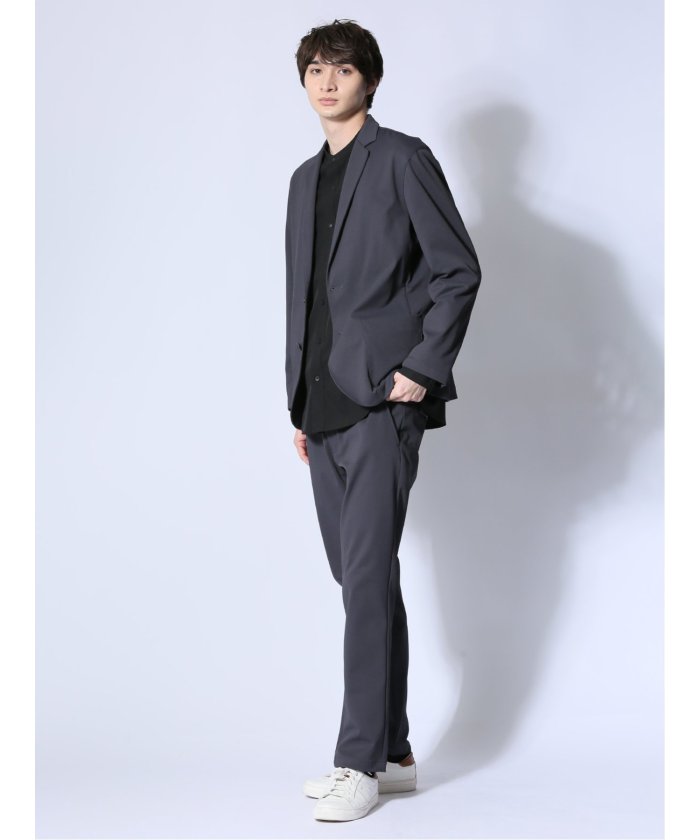circle motion JERSEY スリムパンツ(セットアップ可能) （グレー） メンズ パンツ ボトム ストレッチ カジュアル ビジネス 通勤 仕事 グレー
