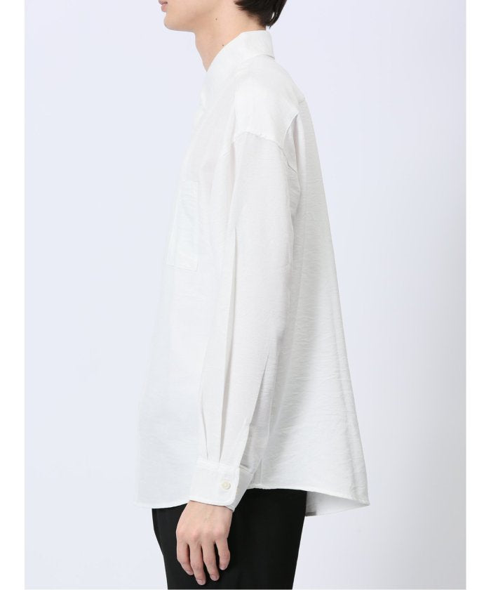 テックリネン レギュラーカラー長袖シャツ （白） メンズ シャツ カジュアル トップス インナー 長袖 ギフト プレゼント ライトアウター カーディガン アウター 白