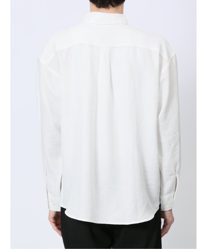 テックリネン レギュラーカラー長袖シャツ （白） メンズ シャツ カジュアル トップス インナー 長袖 ギフト プレゼント ライトアウター カーディガン アウター 白