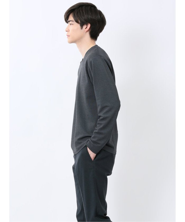 ノータベネ/NOTABENE メランジ鹿の子 Vネック長袖Tシャツ （グレー） メンズ Tシャツ カットソー カジュアル インナー トップス ギフト プレゼント グレー