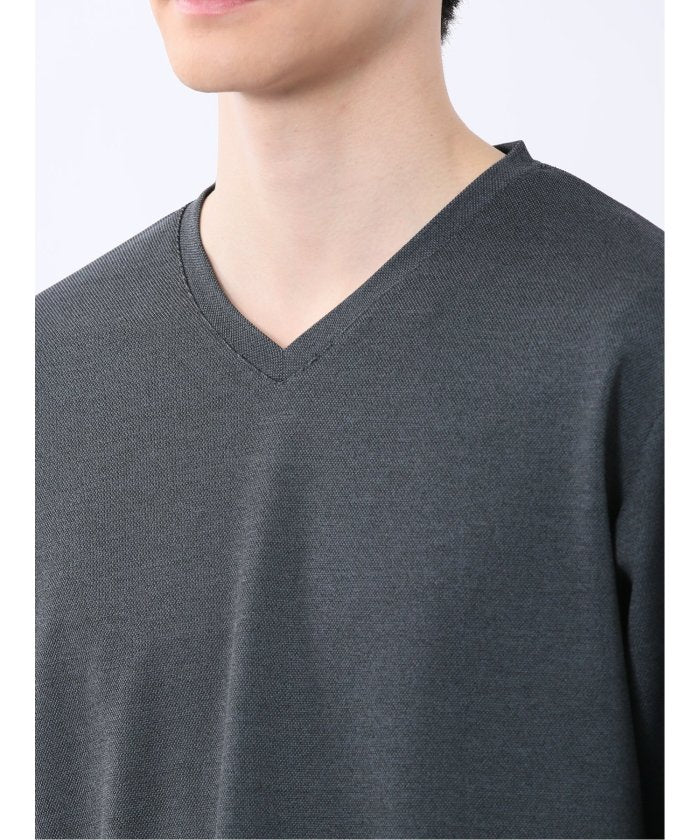 ノータベネ/NOTABENE メランジ鹿の子 Vネック長袖Tシャツ （グレー） メンズ Tシャツ カットソー カジュアル インナー トップス ギフト プレゼント グレー