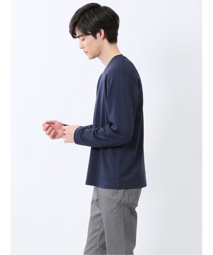 ノータベネ/NOTABENE メランジ鹿の子 Vネック長袖Tシャツ （グレー） メンズ Tシャツ カットソー カジュアル インナー トップス ギフト プレゼント グレー