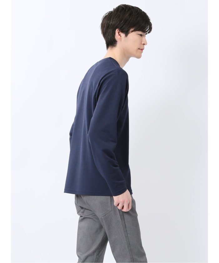 ノータベネ/NOTABENE メランジ鹿の子 Vネック長袖Tシャツ （グレー） メンズ Tシャツ カットソー カジュアル インナー トップス ギフト プレゼント グレー