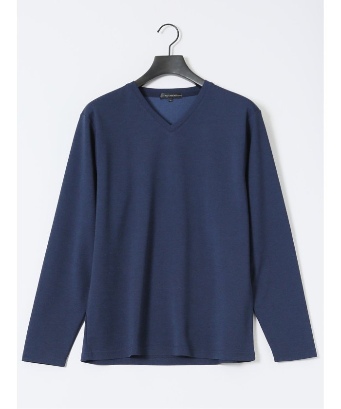 ノータベネ/NOTABENE メランジ鹿の子 Vネック長袖Tシャツ （グレー） メンズ Tシャツ カットソー カジュアル インナー トップス ギフト プレゼント グレー