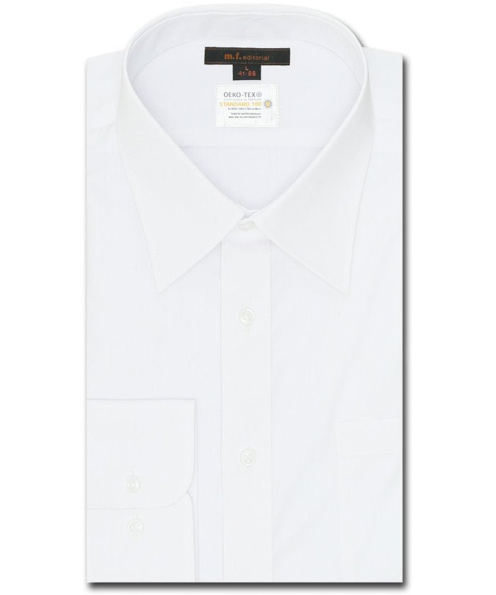 形態安定 吸水速乾 スタンダードフィット レギュラーカラー長袖シャツ （白） 長袖 シャツ メンズ ワイシャツ ビジネス ノーアイロン 形態安定 yシャツ 速乾 白
