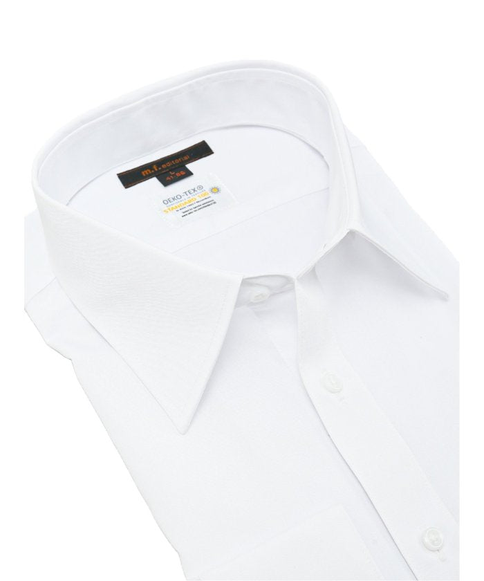 形態安定 吸水速乾 スタンダードフィット レギュラーカラー長袖シャツ （白） 長袖 シャツ メンズ ワイシャツ ビジネス ノーアイロン 形態安定 yシャツ 速乾 白
