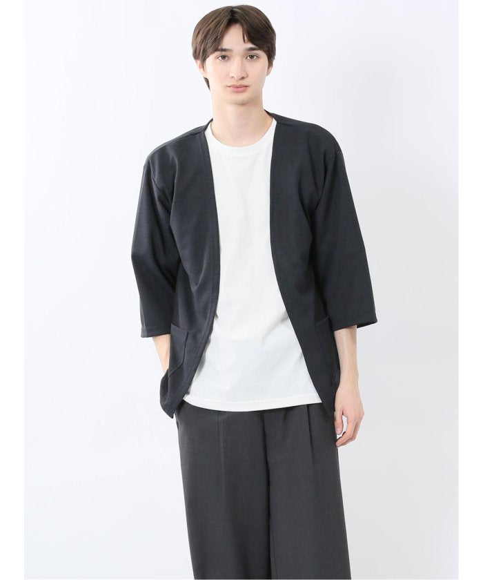 カウラ/Kaule 7分袖カーディガン&半袖Tシャツ アンサンブル （グレー） メンズ シャツ カジュアル トップス インナー ギフト プレゼント ライトアウター カーディガン アウター グレー