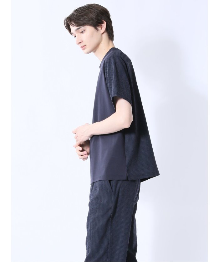 circle motion Air クルー半袖Tシャツ(セットアップ可能) （黒） メンズ Tシャツ カットソー カジュアル インナー トップス ギフト プレゼント 黒