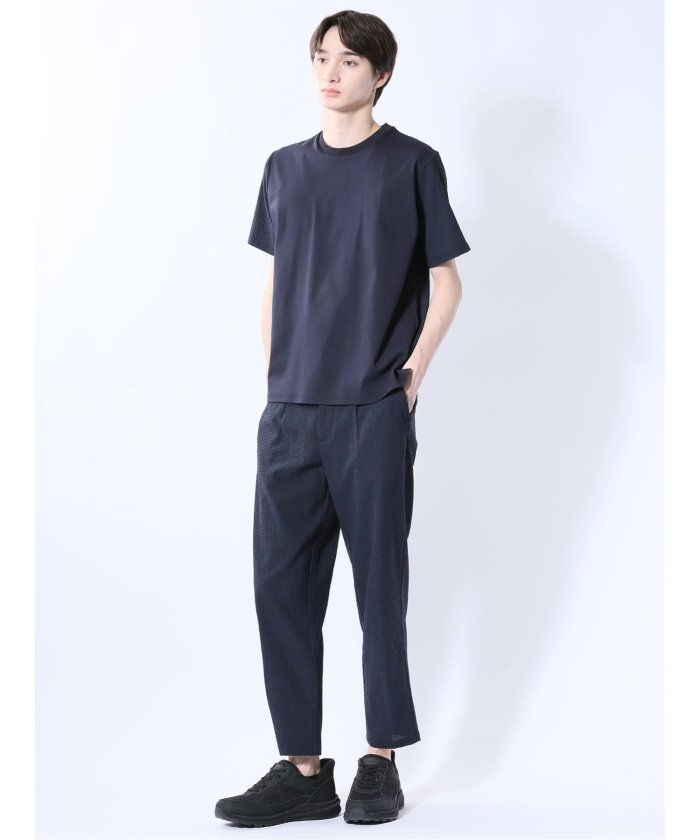 circle motion Air クルー半袖Tシャツ(セットアップ可能) （黒） メンズ Tシャツ カットソー カジュアル インナー トップス ギフト プレゼント 黒