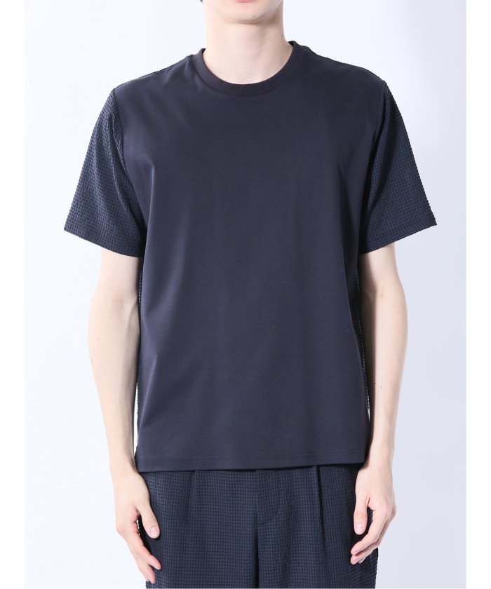 circle motion Air クルー半袖Tシャツ(セットアップ可能) （黒） メンズ Tシャツ カットソー カジュアル インナー トップス ギフト プレゼント 黒