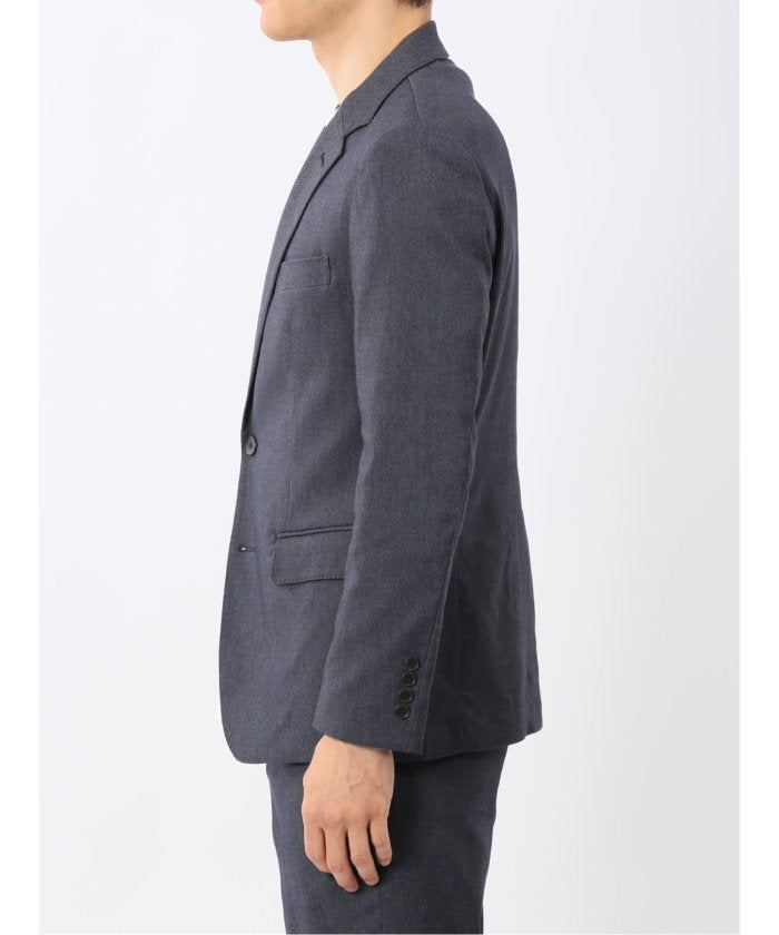 エムエフエディトリアル m.f.editorial クロスストレッチ スリムフィット 2ボタンジャケット デニム調紺(セットアップ可能) （紺） 紺