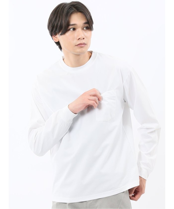 エムエフエディトリアル m.f.editorial KAITEKI+ マジ軽ウォーム クルーネック長袖Tシャツ （白） 白