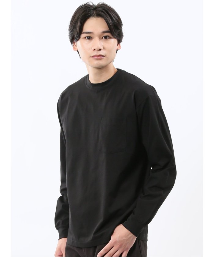 エムエフエディトリアル m.f.editorial KAITEKI+ マジ軽ウォーム クルーネック長袖Tシャツ （黒） 黒