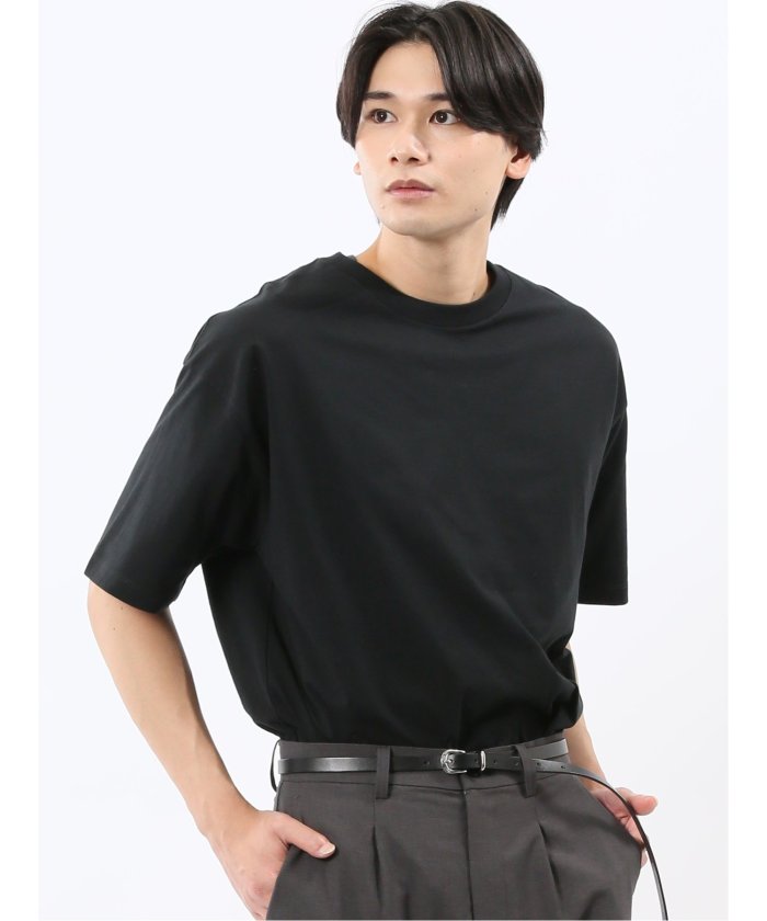 エムエフエディトリアル m.f.editorial 綿天竺 レース刺繍 クルーネック半袖Tシャツ （白黒） 白黒