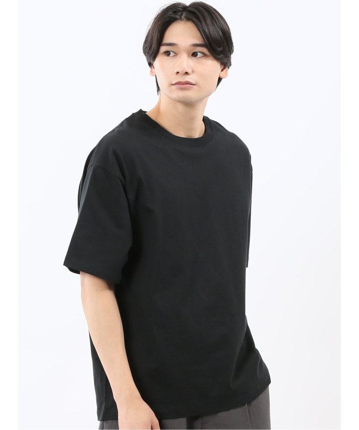 エムエフエディトリアル m.f.editorial 綿天竺 レース刺繍 クルーネック半袖Tシャツ （白黒） 白黒