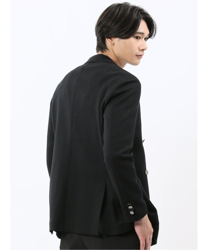 エムエフエディトリアル m.f.editorial ストレッチ サーマルニット ブレザー ダブルジャケット （黒） 黒