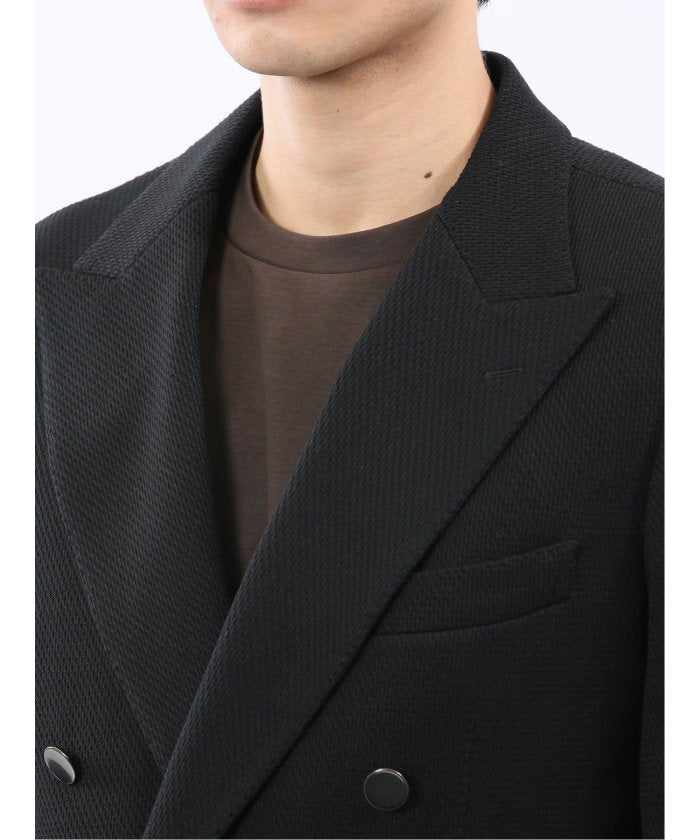 エムエフエディトリアル m.f.editorial ストレッチ サーマルニット ブレザー ダブルジャケット （黒） 黒