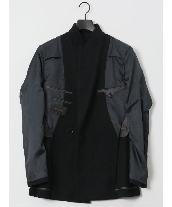 エムエフエディトリアル m.f.editorial ストレッチ サーマルニット ブレザー ダブルジャケット （黒） 黒