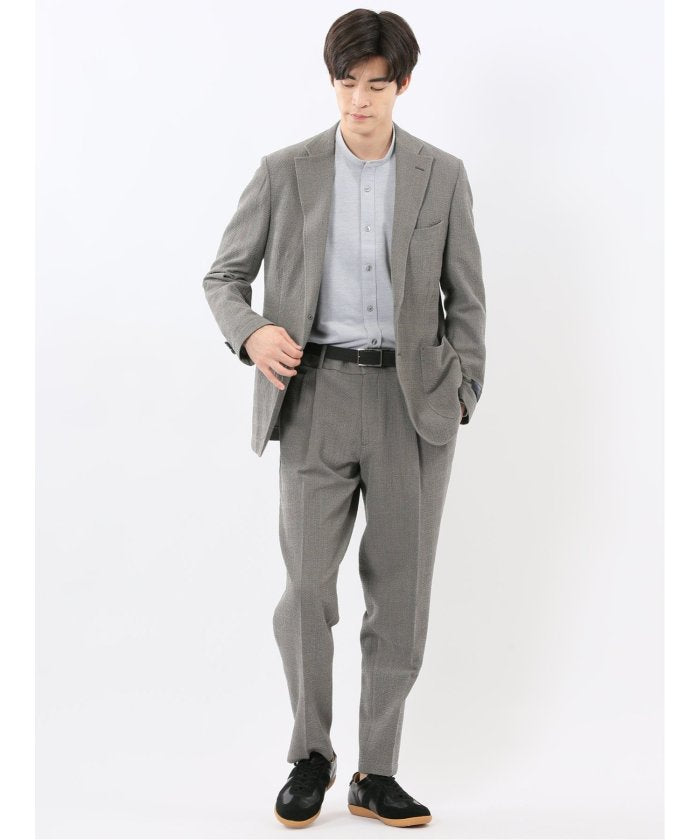 エムエフエディトリアル m.f.editorial ウール混サッカー 2ボタンジャケット(セットアップ可能) （紺） 紺