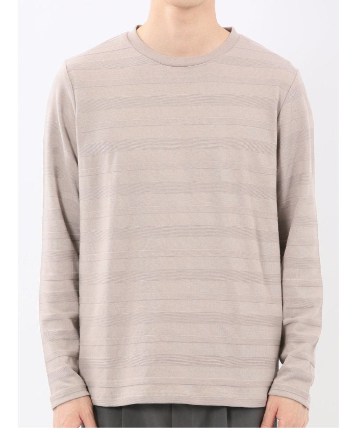 エムエフエディトリアル m.f.editorial リンクスボーダージャガード クルーネック長袖Tシャツ （ワイン） ワイン