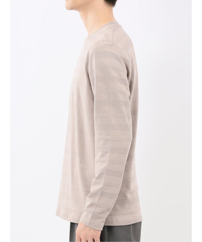 エムエフエディトリアル m.f.editorial リンクスボーダージャガード クルーネック長袖Tシャツ （ワイン） ワイン