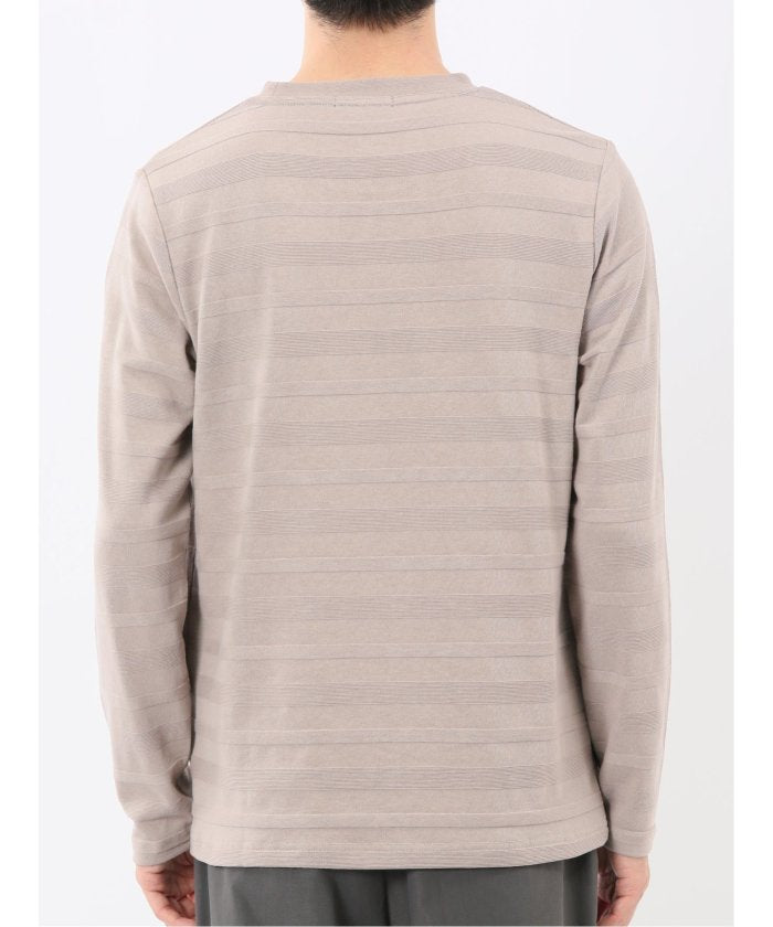 エムエフエディトリアル m.f.editorial リンクスボーダージャガード クルーネック長袖Tシャツ （ワイン） ワイン