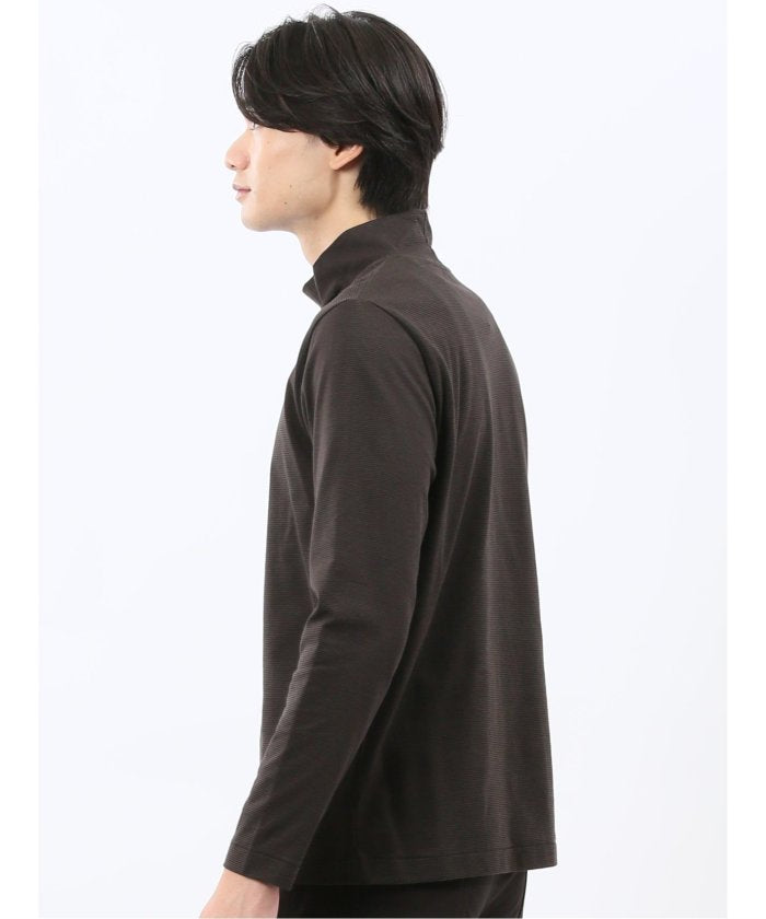 エムエフエディトリアル m.f.editorial 【DRESS T-SHIRT】シルケットスムス ハイネック 長袖Tシャツ （茶） 茶