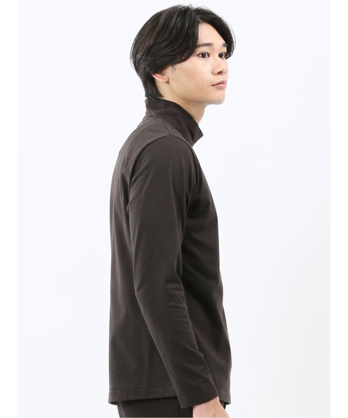 エムエフエディトリアル m.f.editorial 【DRESS T-SHIRT】シルケットスムス ハイネック 長袖Tシャツ （茶） 茶