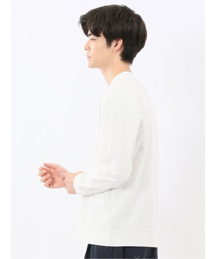 エムエフエディトリアル m.f.editorial 【DRESS T-SHIRT】シルケットスムス スロープネック 長袖Tシャツ （黒） 黒