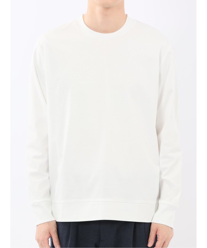 エムエフエディトリアル m.f.editorial 【DRESS T-SHIRT】シルケットスムス スロープネック 長袖Tシャツ （黒） 黒