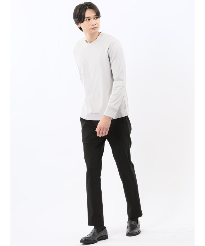 エムエフエディトリアル m.f.editorial 【DRESS T-SHIRT】シルケットスムス スロープネック 長袖Tシャツ （黒） 黒