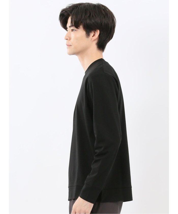 エムエフエディトリアル m.f.editorial 【DRESS T-SHIRT】シルケットスムス スロープネック 長袖Tシャツ （黒） 黒
