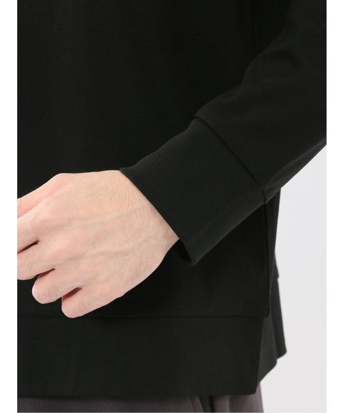 エムエフエディトリアル m.f.editorial 【DRESS T-SHIRT】シルケットスムス スロープネック 長袖Tシャツ （黒） 黒