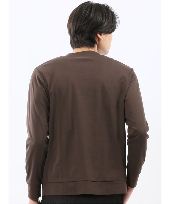 エムエフエディトリアル m.f.editorial 【DRESS T-SHIRT】シルケットスムス スロープネック 長袖Tシャツ （黒） 黒
