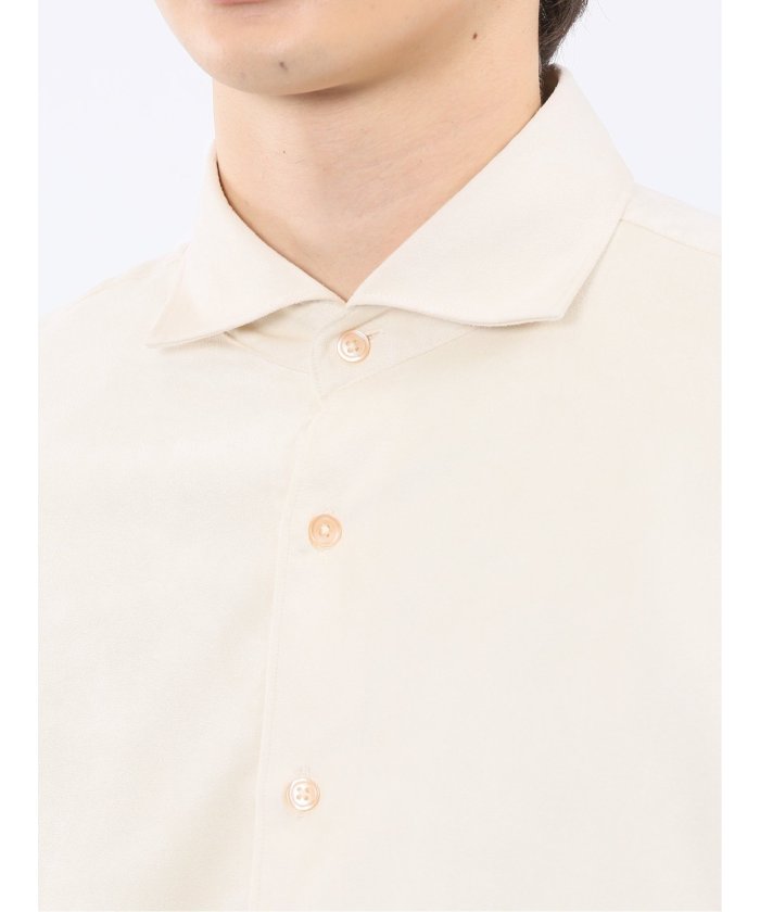 起毛 カッタウェイ長袖シャツ （茶） 茶