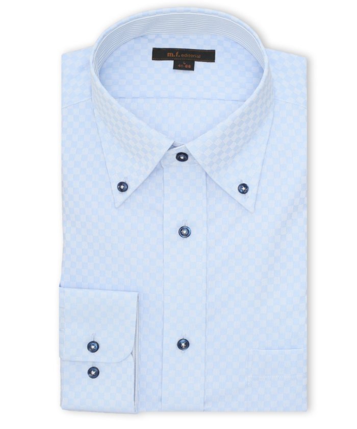 エムエフエディトリアル m.f.editorial ノンアイロン NEWスタンダードフィット ボタンダウン長袖シャツ （サックス） サックス