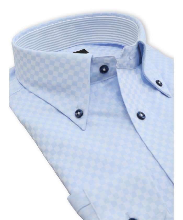 エムエフエディトリアル m.f.editorial ノンアイロン NEWスタンダードフィット ボタンダウン長袖シャツ （サックス） サックス