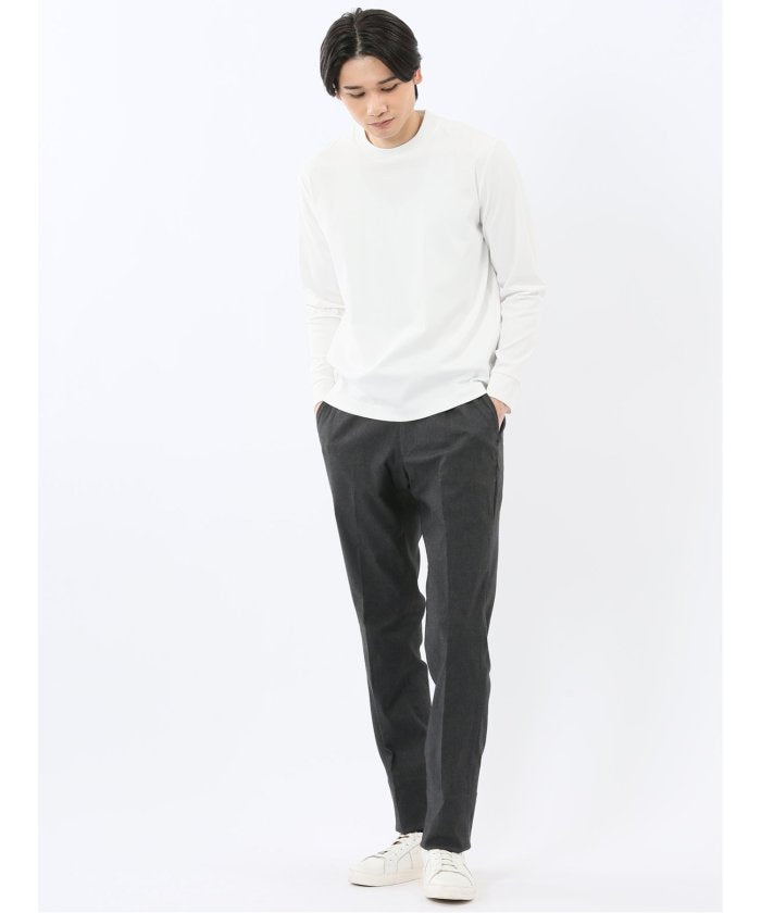 エムエフエディトリアル m.f.editorial 【DRESS T-SHIRT】シルケットスムス スロープネック 長袖Tシャツ （黒） 黒