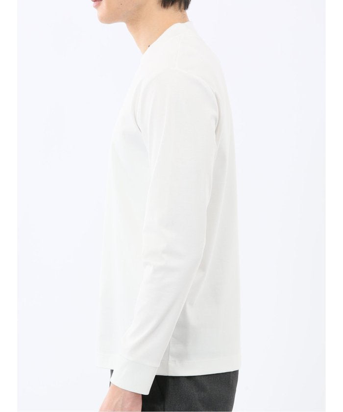 エムエフエディトリアル m.f.editorial 【DRESS T-SHIRT】シルケットスムス スロープネック 長袖Tシャツ （黒） 黒