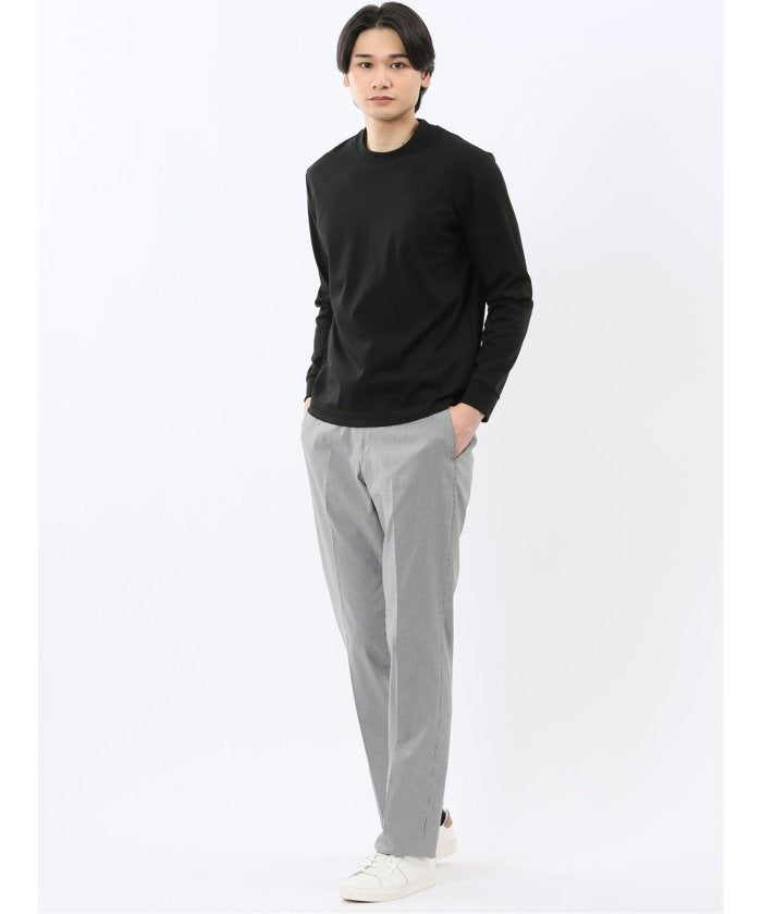 エムエフエディトリアル m.f.editorial 【DRESS T-SHIRT】シルケットスムス スロープネック 長袖Tシャツ （黒） 黒