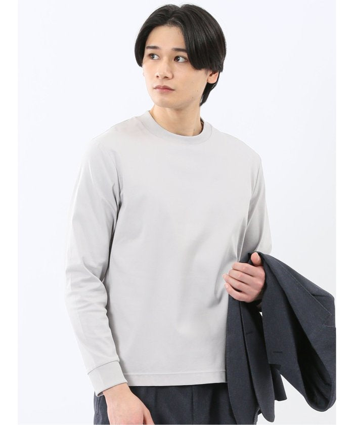 エムエフエディトリアル m.f.editorial 【DRESS T-SHIRT】シルケットスムス スロープネック 長袖Tシャツ （ライトグレー） ライトグレー