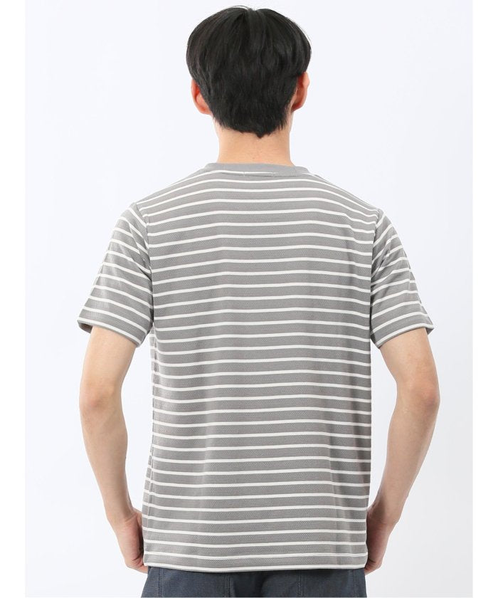 エムエフエディトリアル m.f.editorial ストレッチ ボーダー クルーネック 半袖 Tシャツ （グレー） グレー