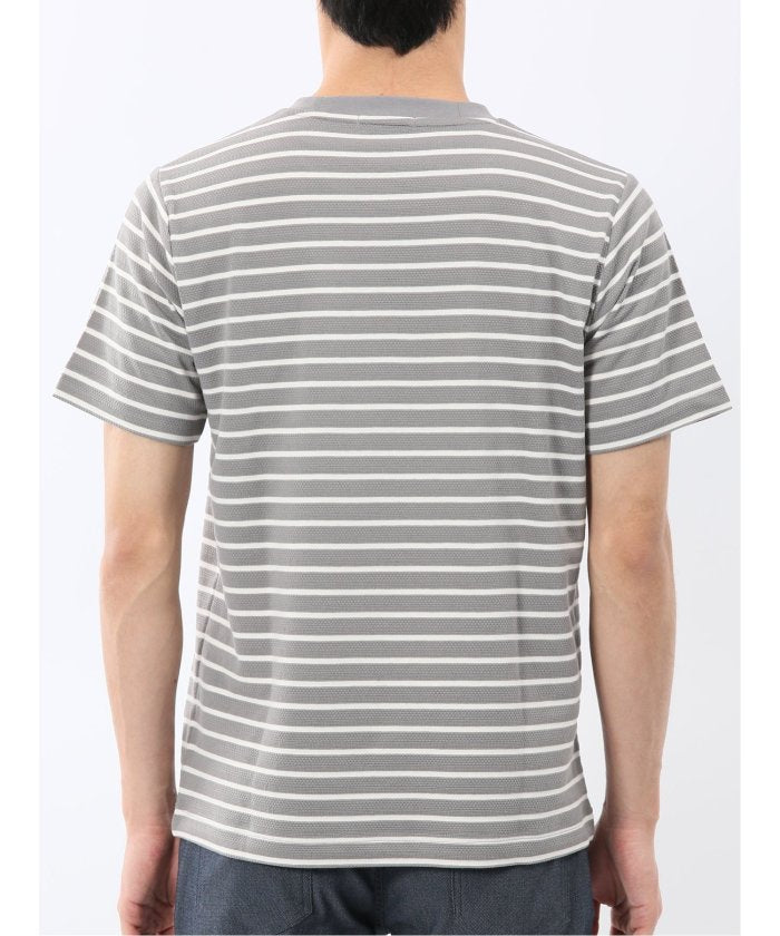 エムエフエディトリアル m.f.editorial ストレッチ ボーダー クルーネック 半袖 Tシャツ （グレー） グレー