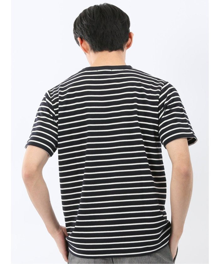 エムエフエディトリアル m.f.editorial ストレッチ ボーダー クルーネック 半袖 Tシャツ （グレー） グレー