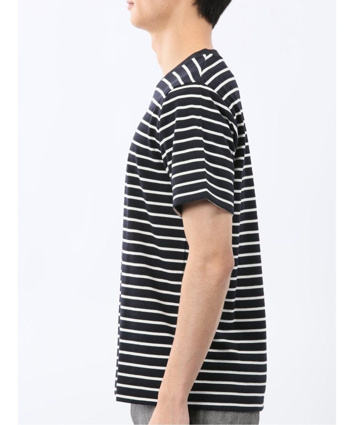 エムエフエディトリアル m.f.editorial ストレッチ ボーダー クルーネック 半袖 Tシャツ （グレー） グレー