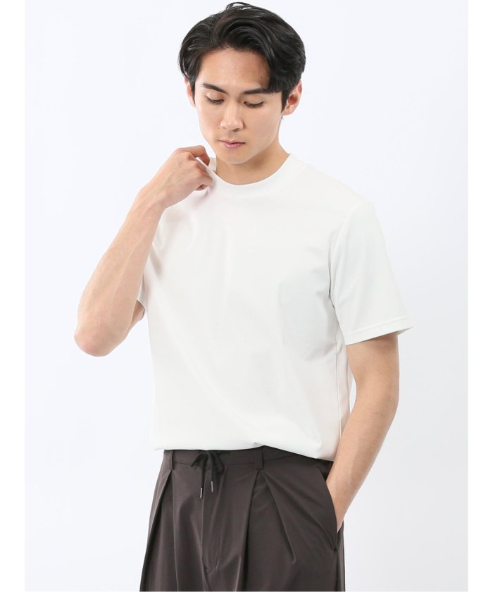 エムエフエディトリアル m.f.editorial 【DRESS T-SHIRT】シルケットスムス スロープネック 半袖Tシャツ （白） 白