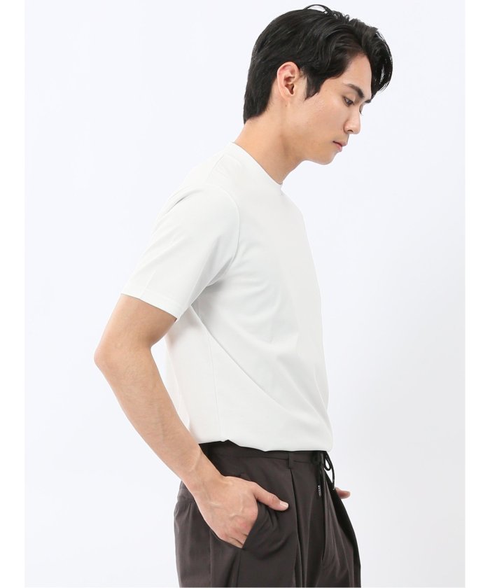 エムエフエディトリアル m.f.editorial 【DRESS T-SHIRT】シルケットスムス スロープネック 半袖Tシャツ （白） 白